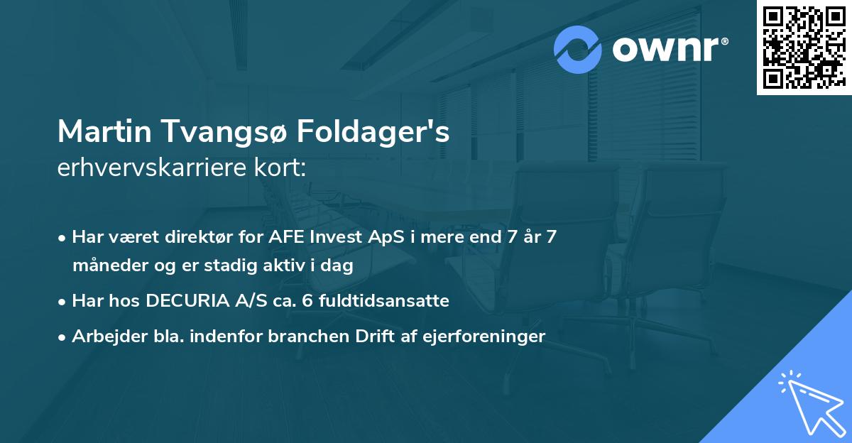 Martin Tvangsø Foldager's erhvervskarriere kort
