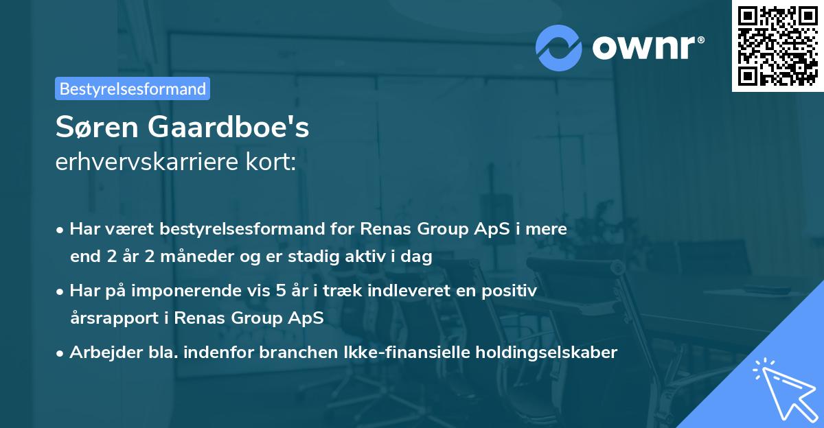 Søren Gaardboe's erhvervskarriere kort