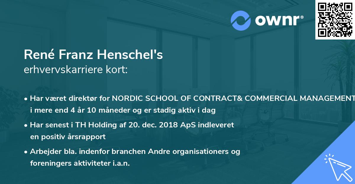 René Franz Henschel's erhvervskarriere kort
