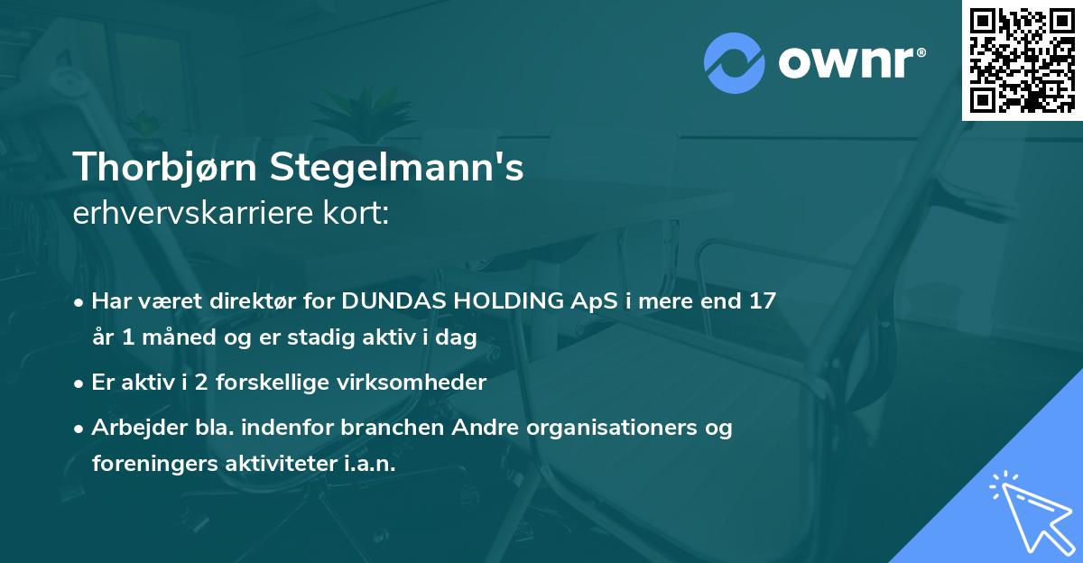 Thorbjørn Stegelmann's erhvervskarriere kort