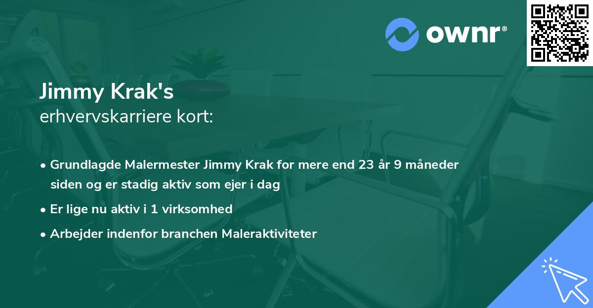 Jimmy Krak's erhvervskarriere kort