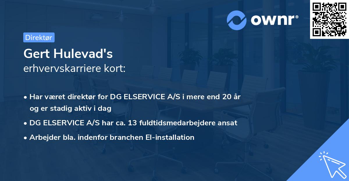 Gert Hulevad's erhvervskarriere kort