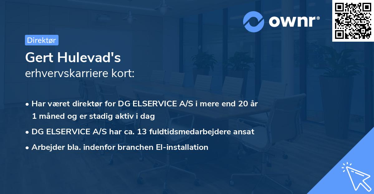 Gert Hulevad's erhvervskarriere kort