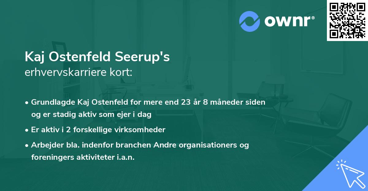 Kaj Ostenfeld Seerup's erhvervskarriere kort