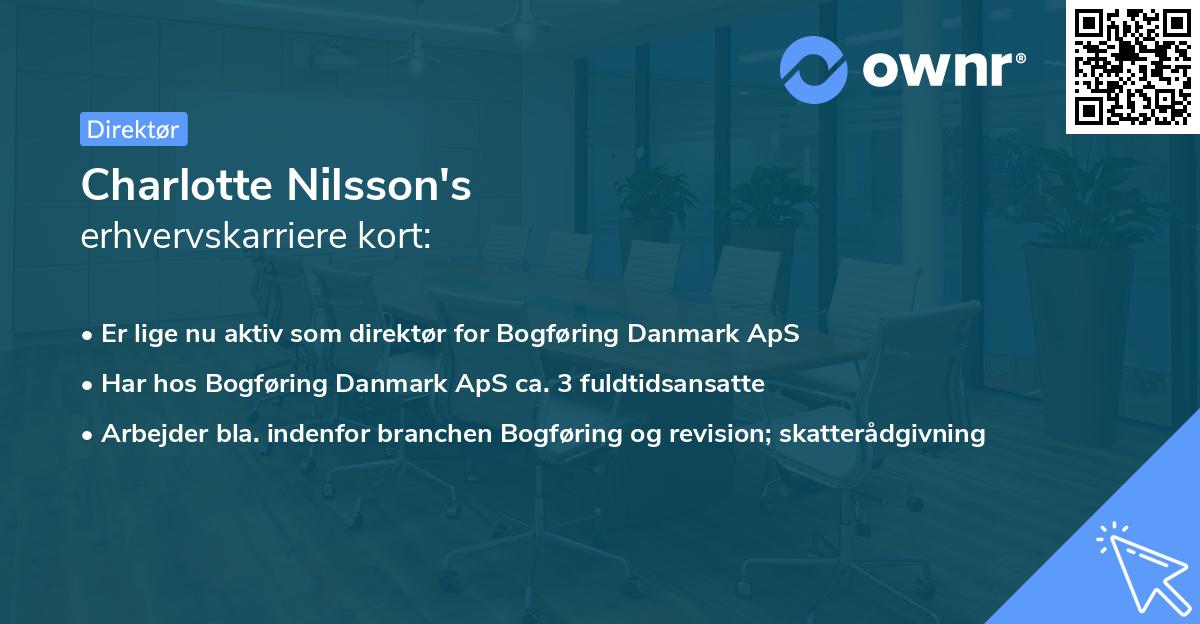 Charlotte Nilsson's erhvervskarriere kort