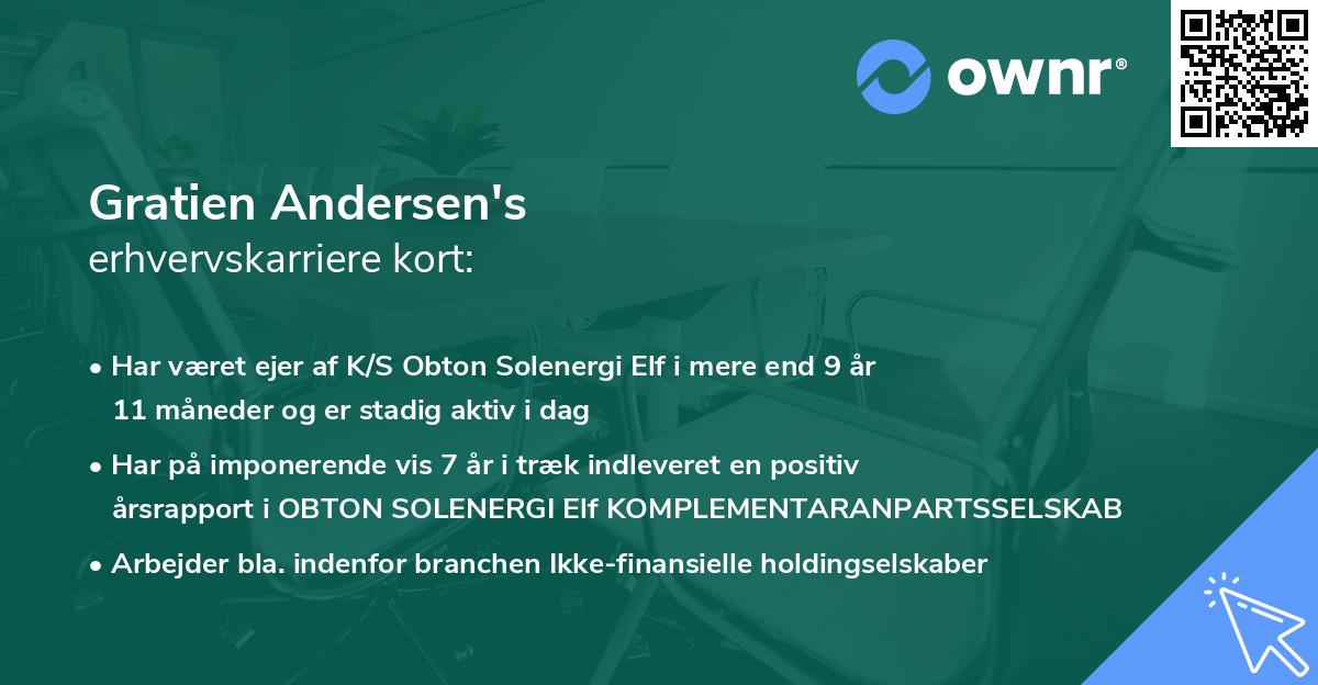 Gratien Andersen's erhvervskarriere kort