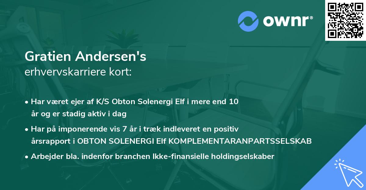 Gratien Andersen's erhvervskarriere kort