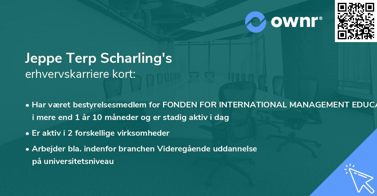 Jeppe Terp Scharling's erhvervskarriere kort