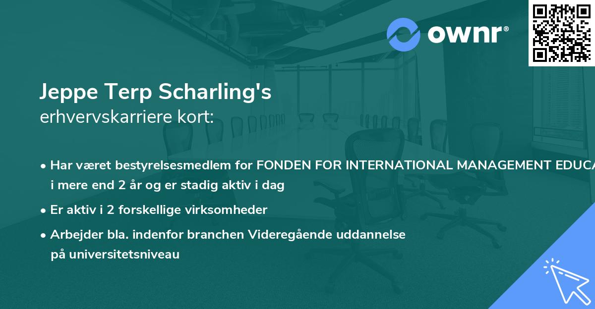 Jeppe Terp Scharling's erhvervskarriere kort