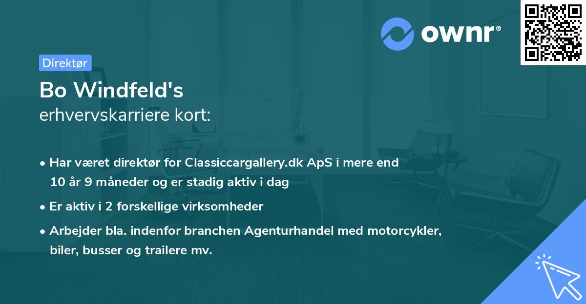 Bo Windfeld's erhvervskarriere kort