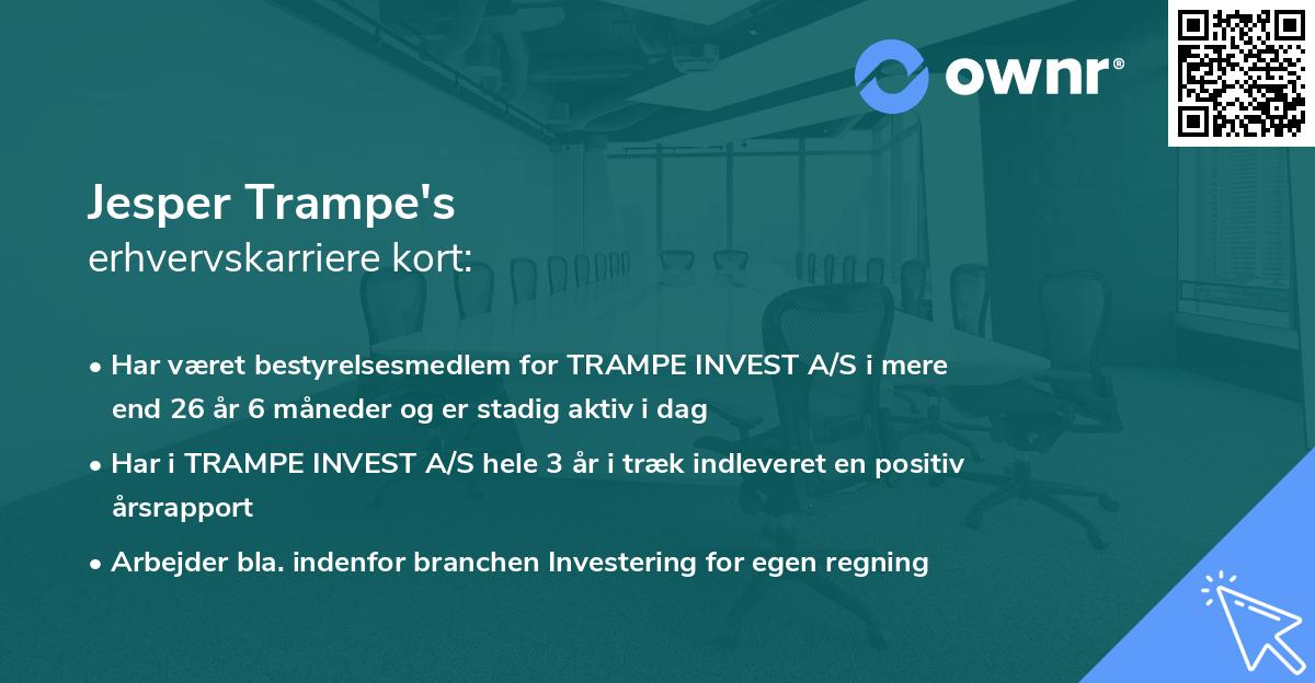 Jesper Trampe's erhvervskarriere kort