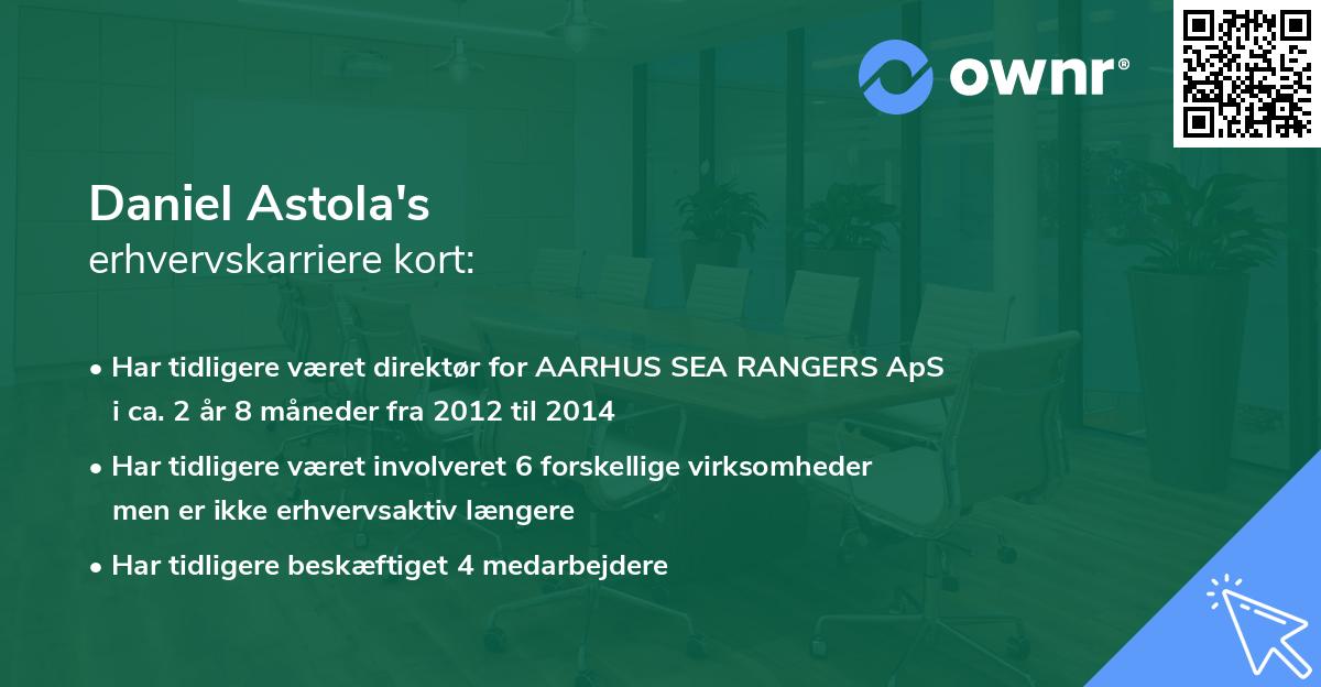 Daniel Astola's erhvervskarriere kort