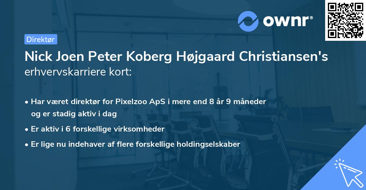 Nick Joen Peter Koberg Højgaard Christiansen's erhvervskarriere kort
