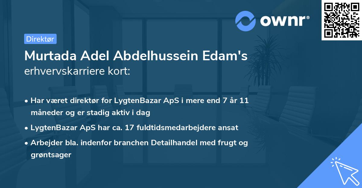 Murtada Adel Abdelhussein Edam's erhvervskarriere kort