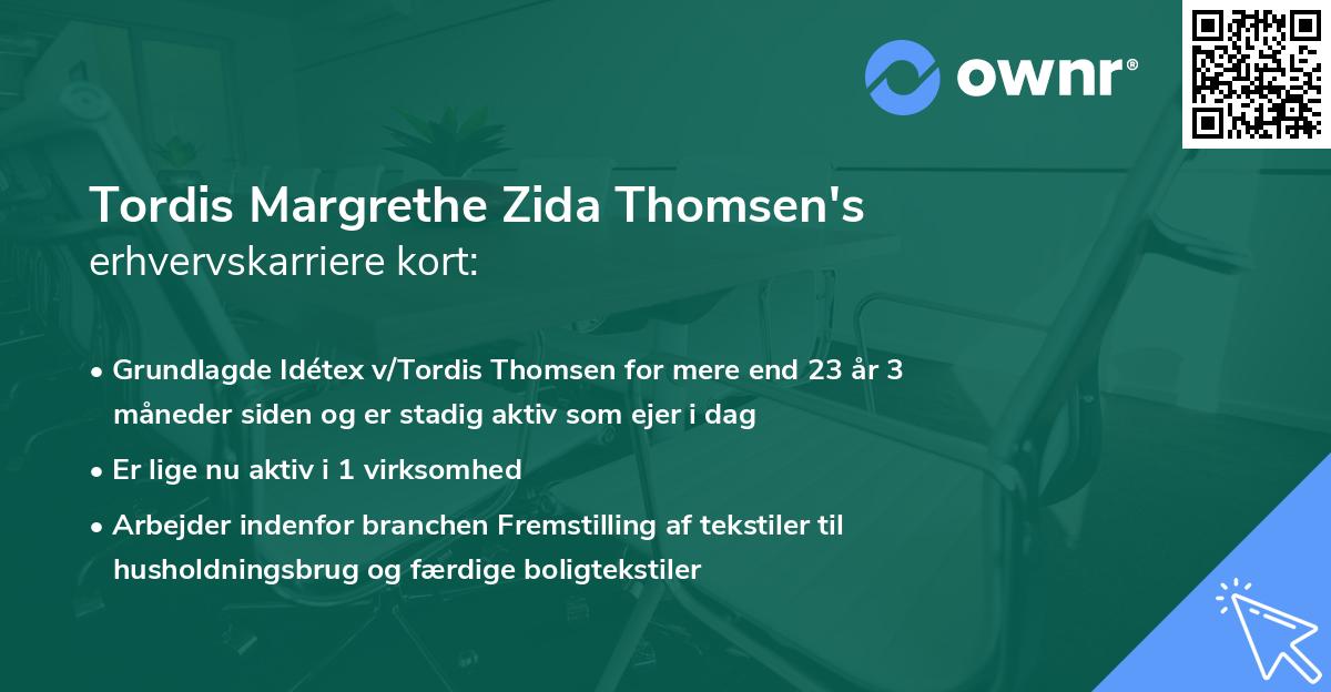 Tordis Margrethe Zida Thomsen's erhvervskarriere kort