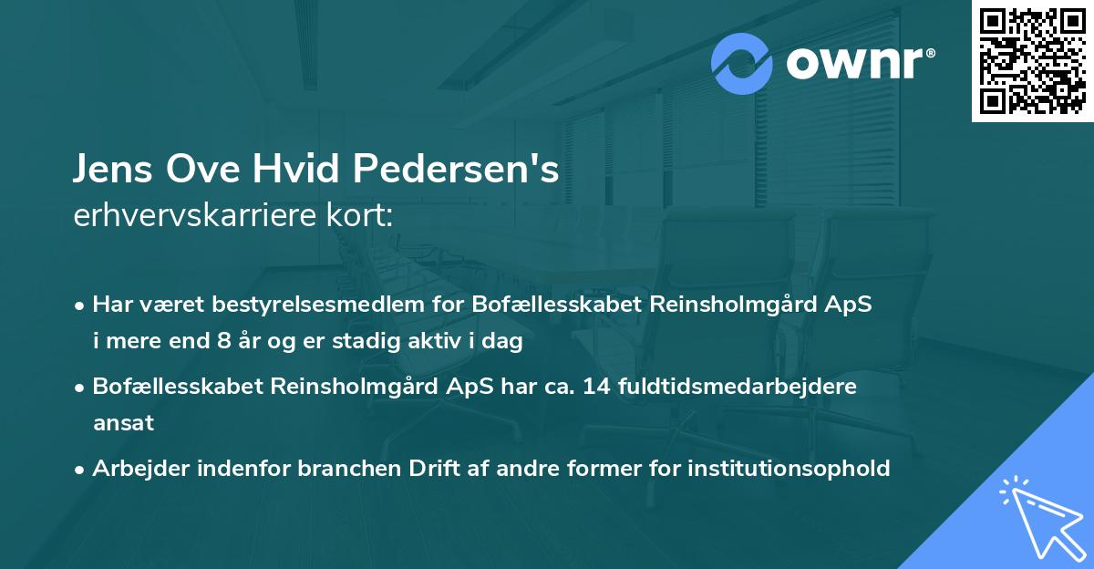 Jens Ove Hvid Pedersen's erhvervskarriere kort