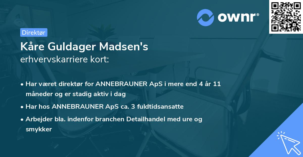 Kåre Guldager Madsen's erhvervskarriere kort