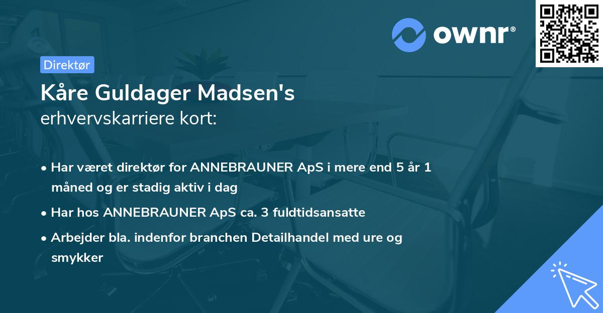 Kåre Guldager Madsen's erhvervskarriere kort