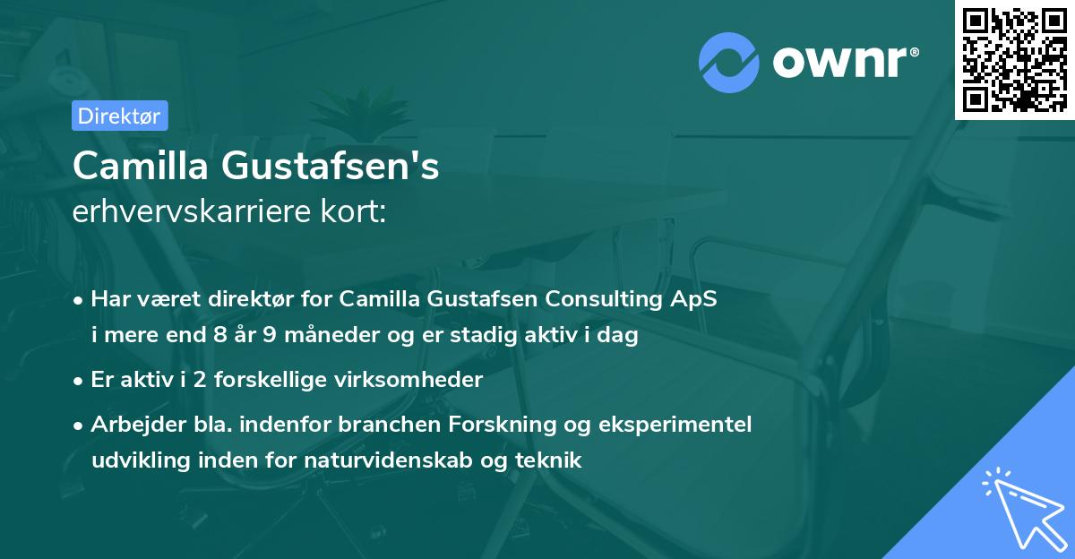 Camilla Gustafsen's erhvervskarriere kort