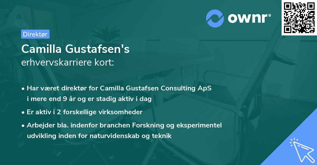 Camilla Gustafsen's erhvervskarriere kort