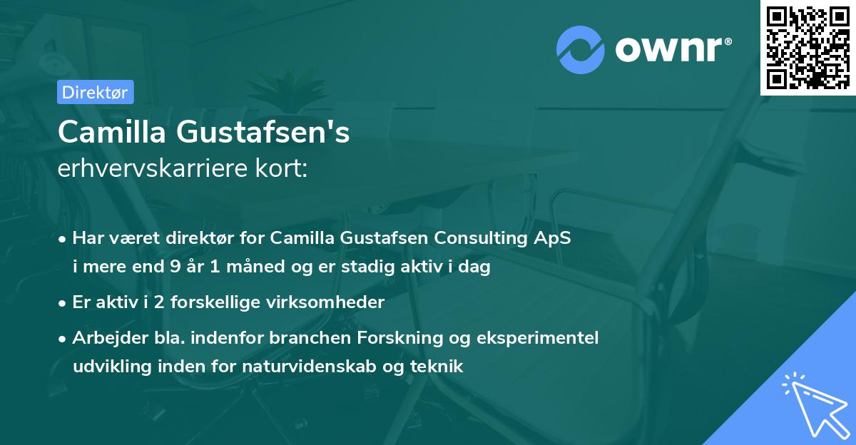 Camilla Gustafsen's erhvervskarriere kort