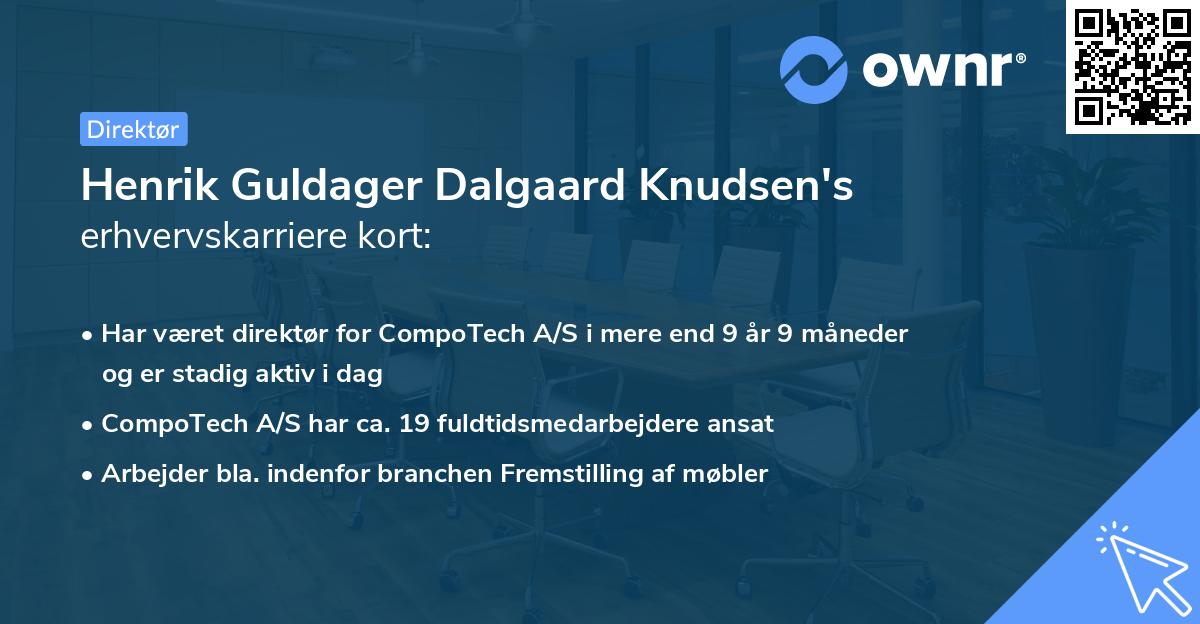 Henrik Guldager Dalgaard Knudsen's erhvervskarriere kort