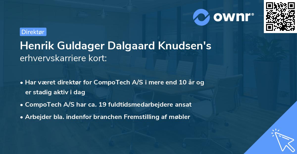 Henrik Guldager Dalgaard Knudsen's erhvervskarriere kort
