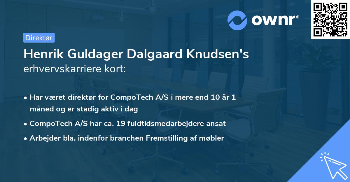Henrik Guldager Dalgaard Knudsen's erhvervskarriere kort