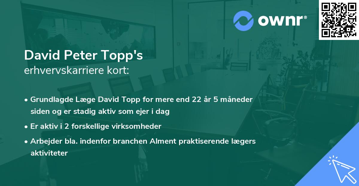 David Peter Topp's erhvervskarriere kort