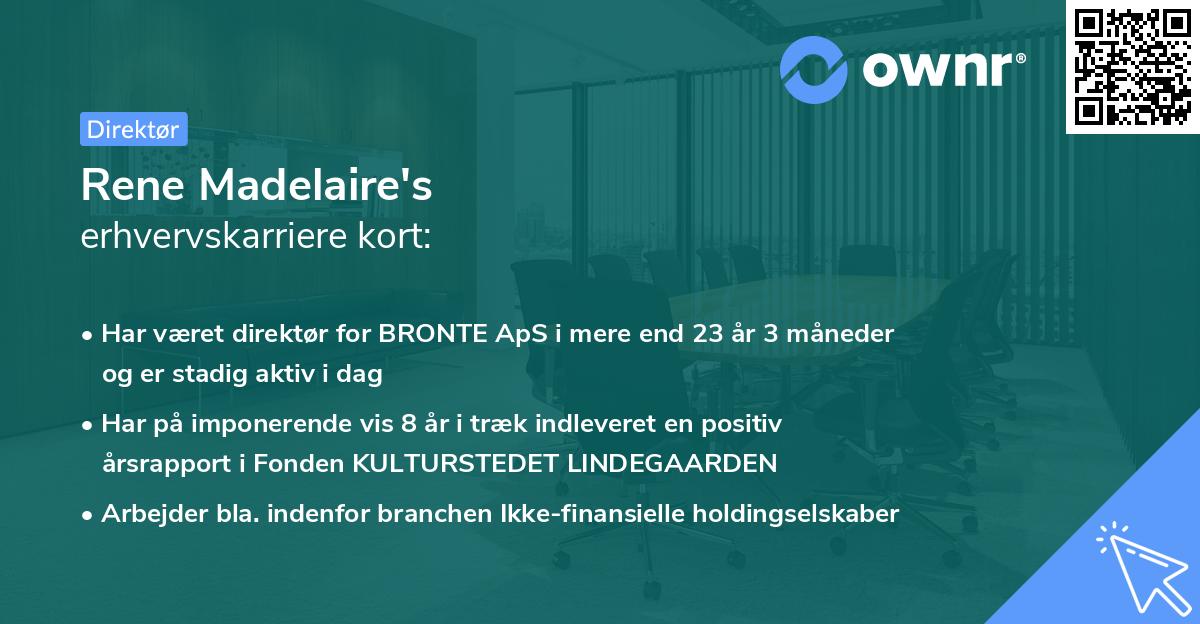 Rene Madelaire's erhvervskarriere kort