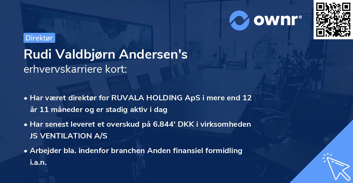 Rudi Valdbjørn Andersen's erhvervskarriere kort