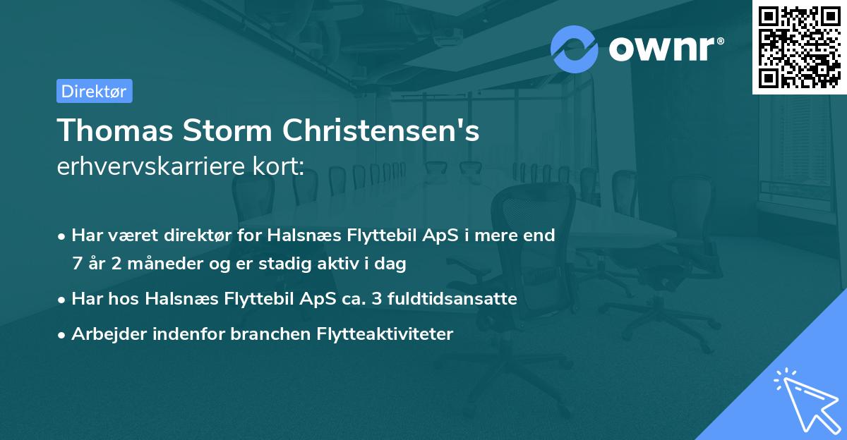 Thomas Storm Christensen's erhvervskarriere kort