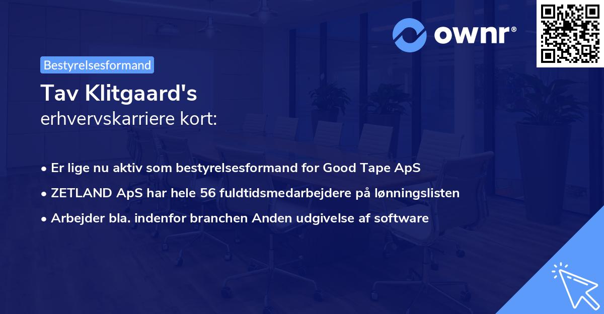 Tav Klitgaard's erhvervskarriere kort