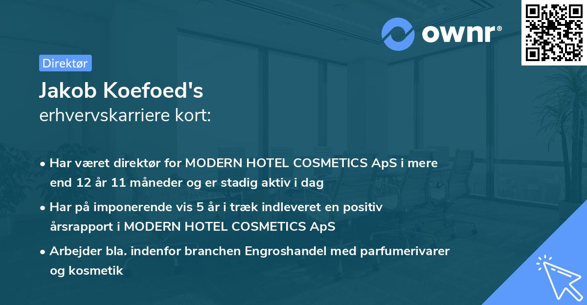 Jakob Koefoed's erhvervskarriere kort