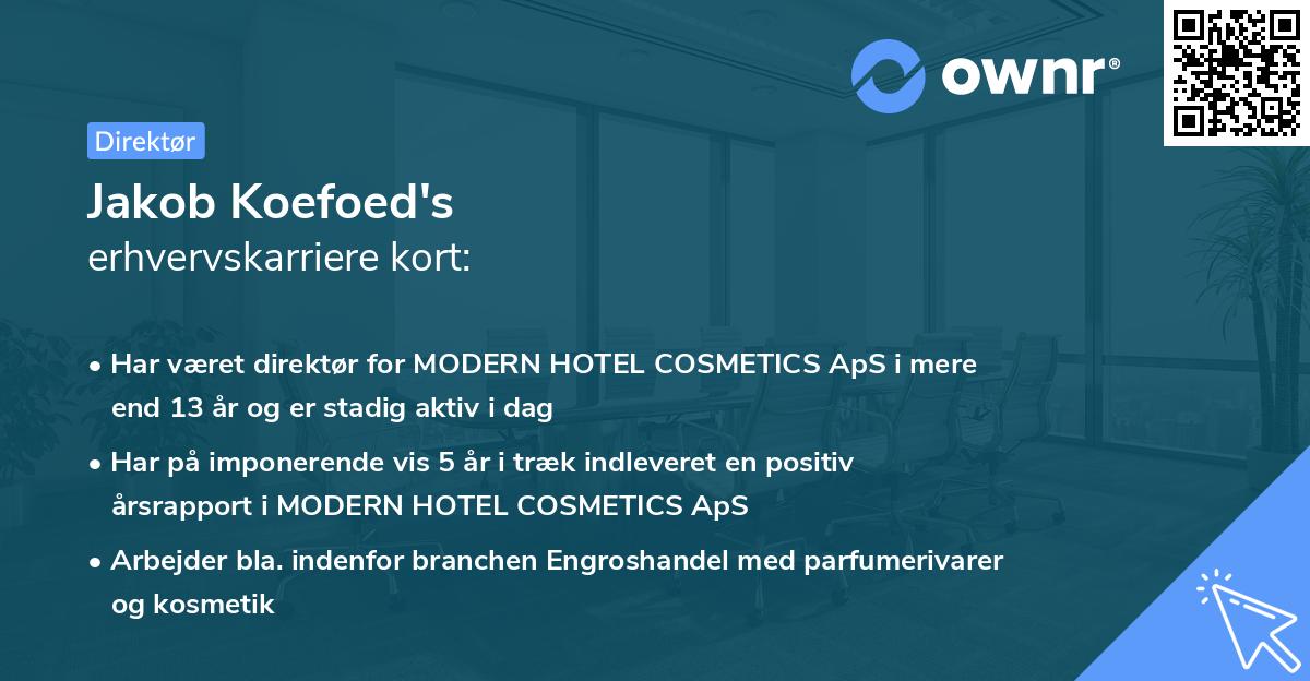 Jakob Koefoed's erhvervskarriere kort