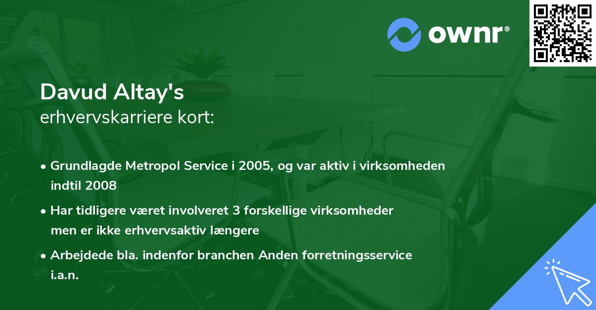 Davud Altay's erhvervskarriere kort