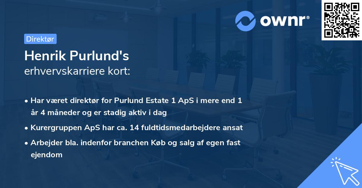 Henrik Purlund's erhvervskarriere kort