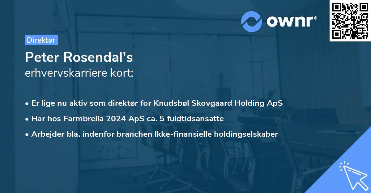 Peter Rosendal's erhvervskarriere kort