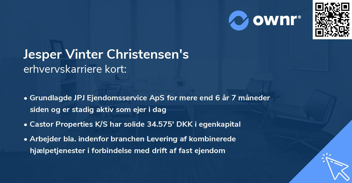 Jesper Vinter Christensen's erhvervskarriere kort