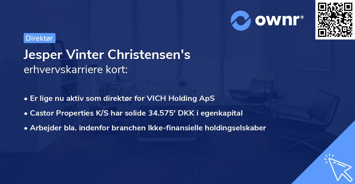 Jesper Vinter Christensen's erhvervskarriere kort