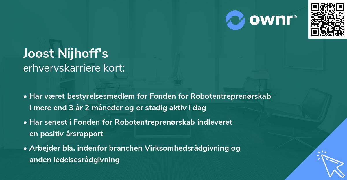 Joost Nijhoff's erhvervskarriere kort