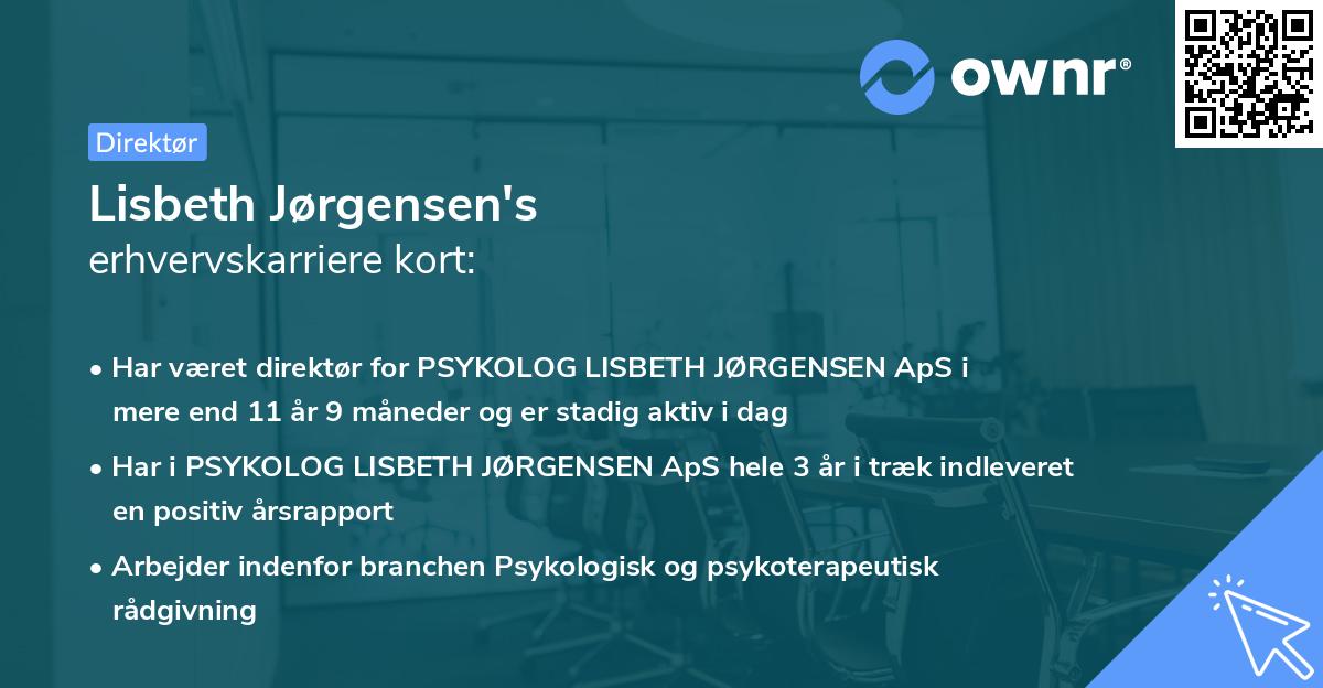 Lisbeth Jørgensen's erhvervskarriere kort