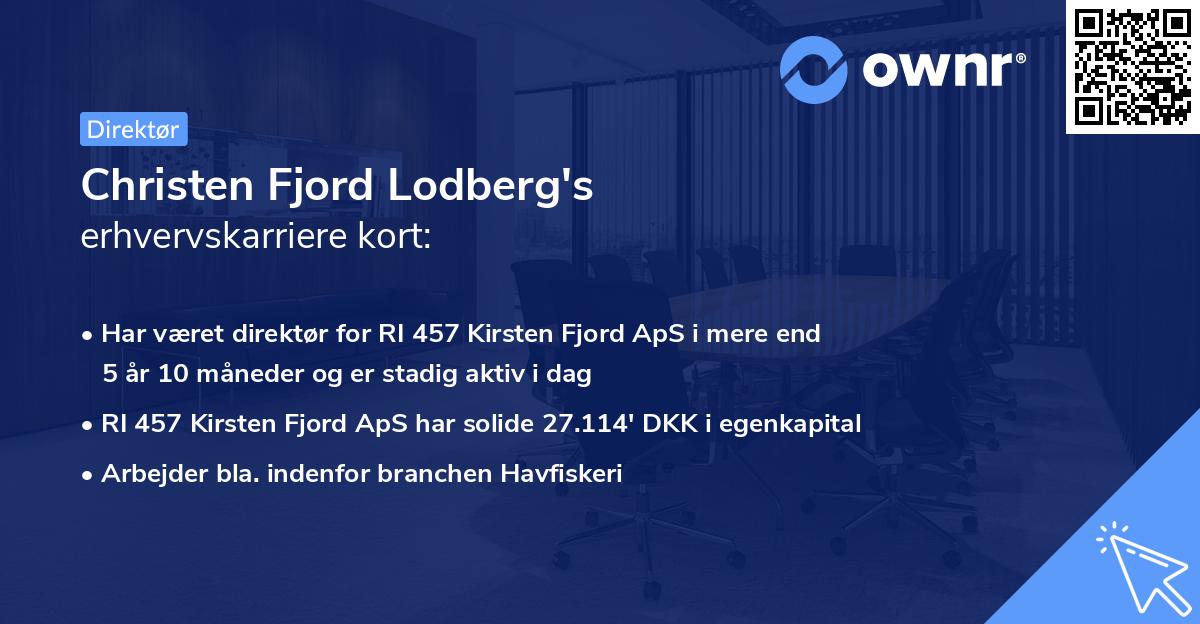 Christen Fjord Lodberg's erhvervskarriere kort