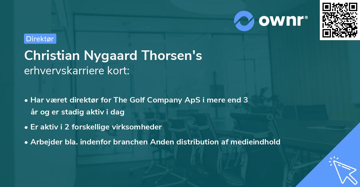 Christian Nygaard Thorsen's erhvervskarriere kort