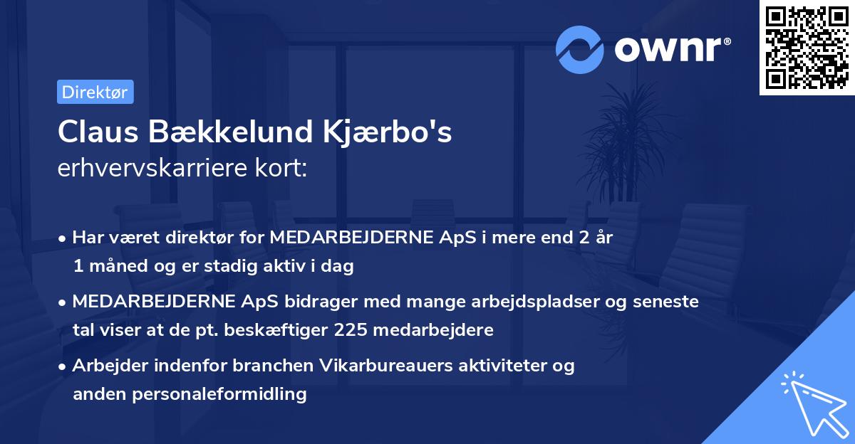 Claus Bækkelund Kjærbo's erhvervskarriere kort