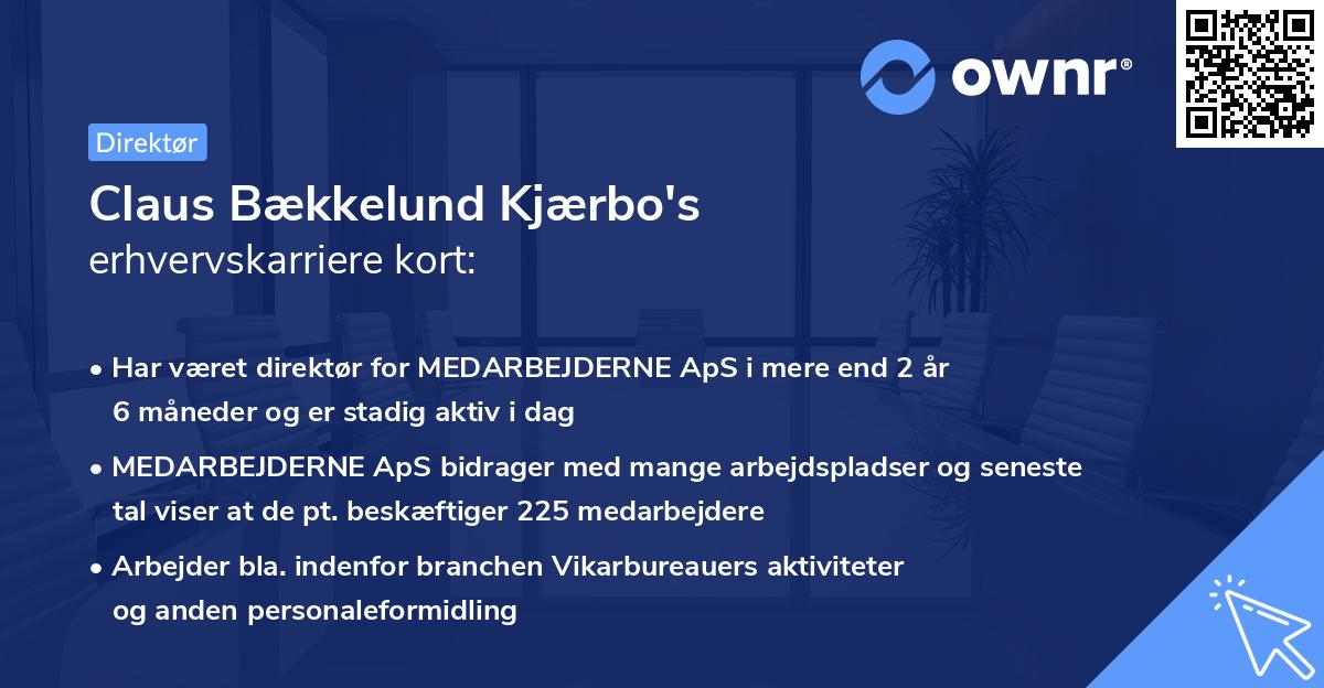 Claus Bækkelund Kjærbo's erhvervskarriere kort