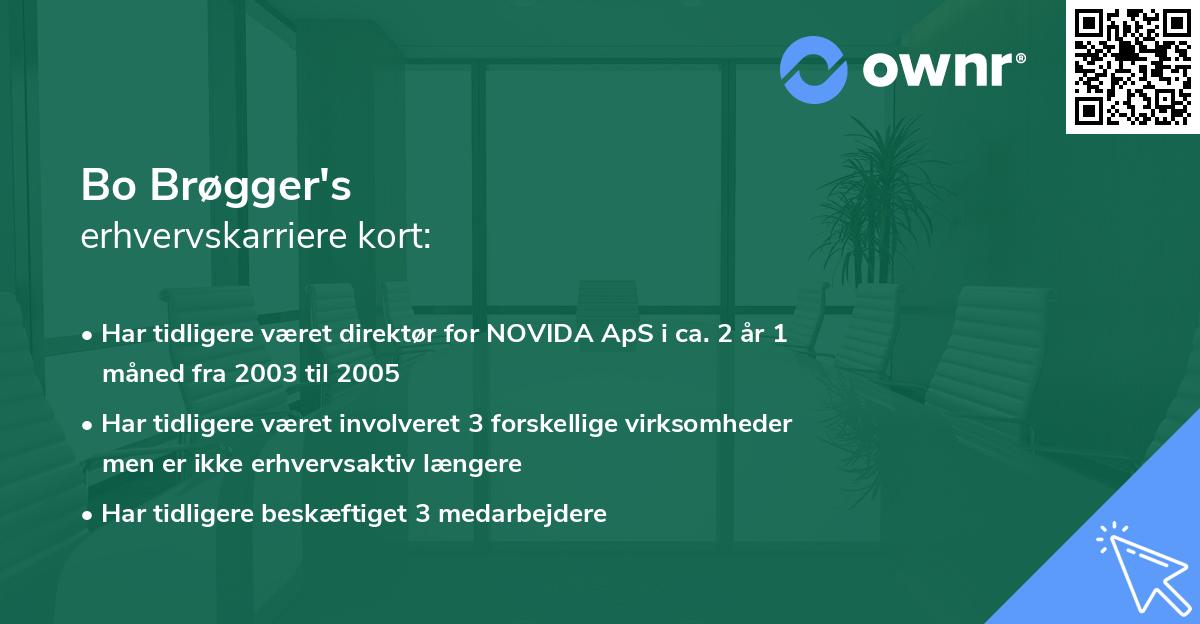 Bo Brøgger's erhvervskarriere kort