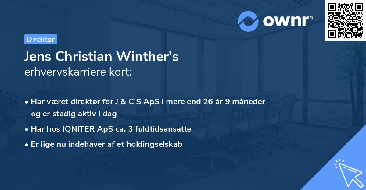 Jens Christian Winther's erhvervskarriere kort