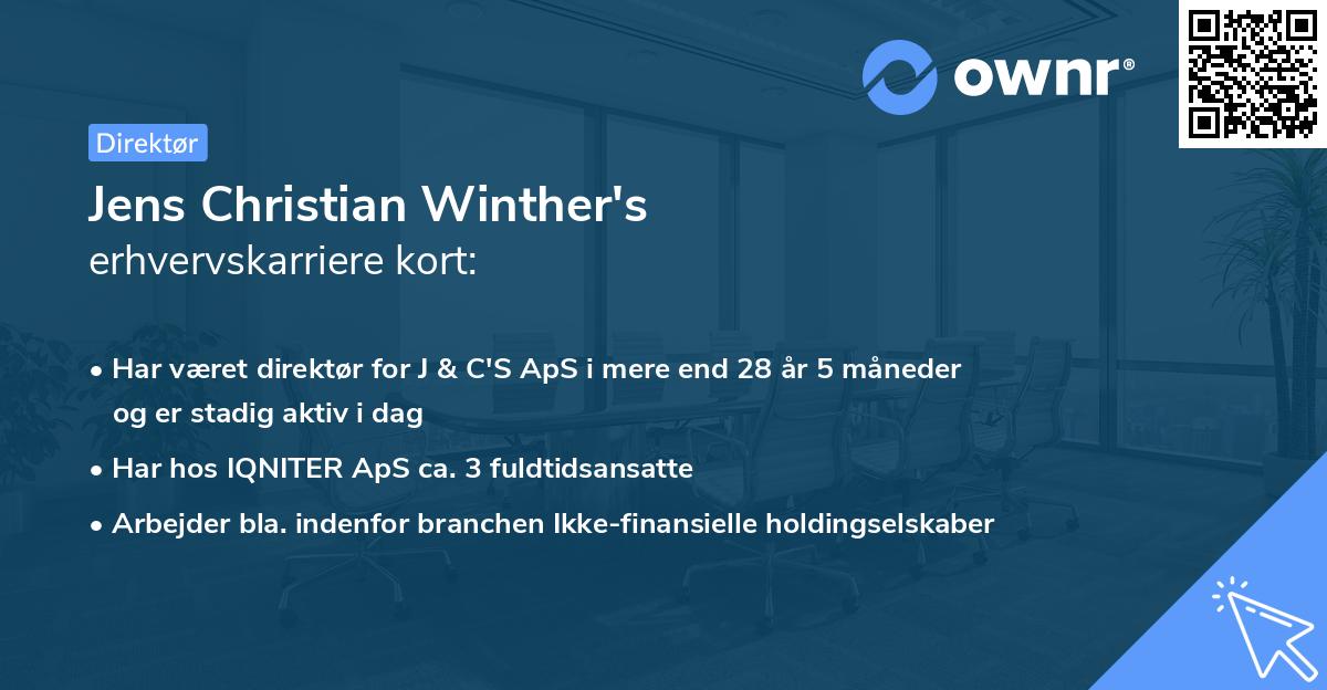 Jens Christian Winther's erhvervskarriere kort