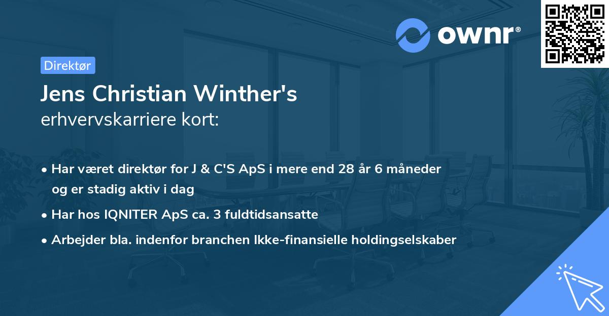 Jens Christian Winther's erhvervskarriere kort
